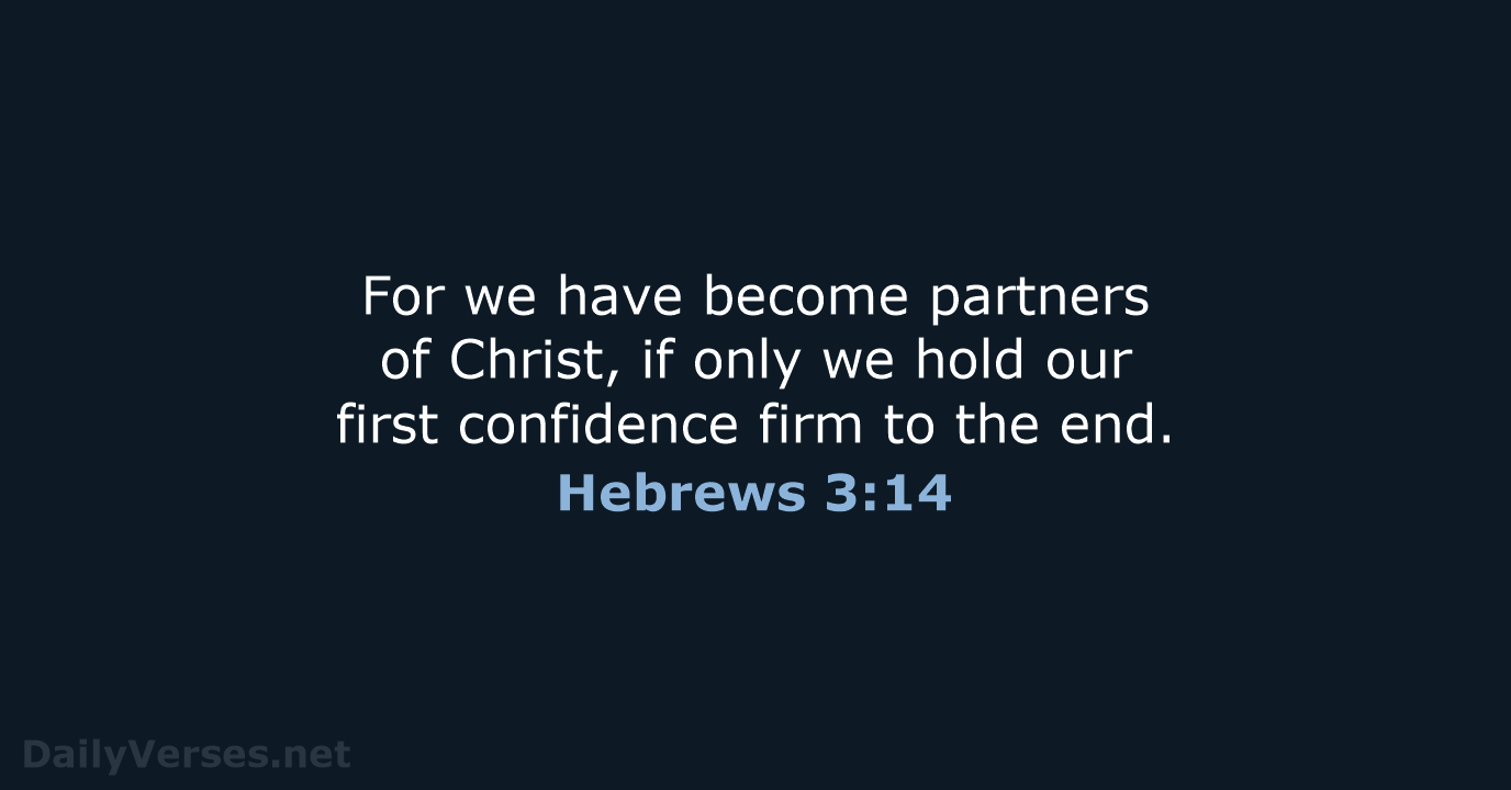 Hebrews 3:14 - NRSV
