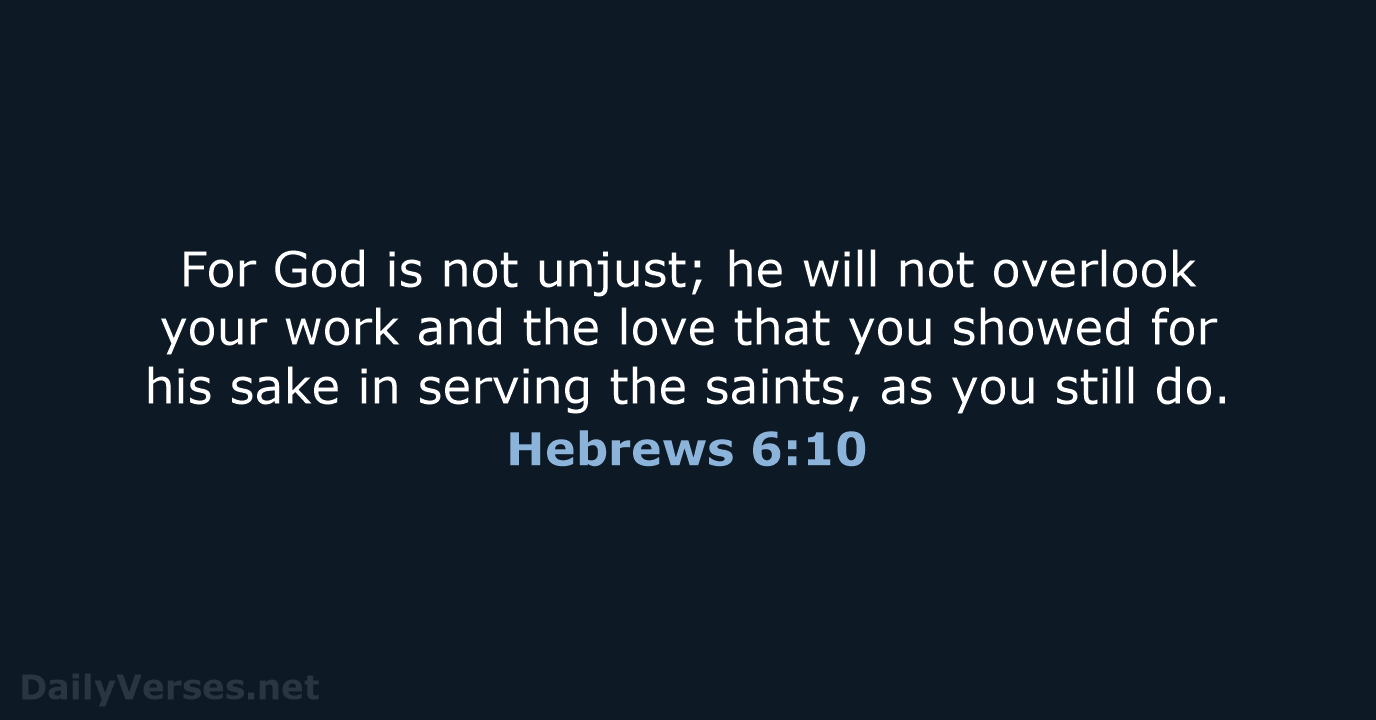 Hebrews 6:10 - NRSV