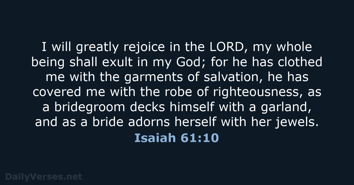 Isaiah 61:10 - NRSV