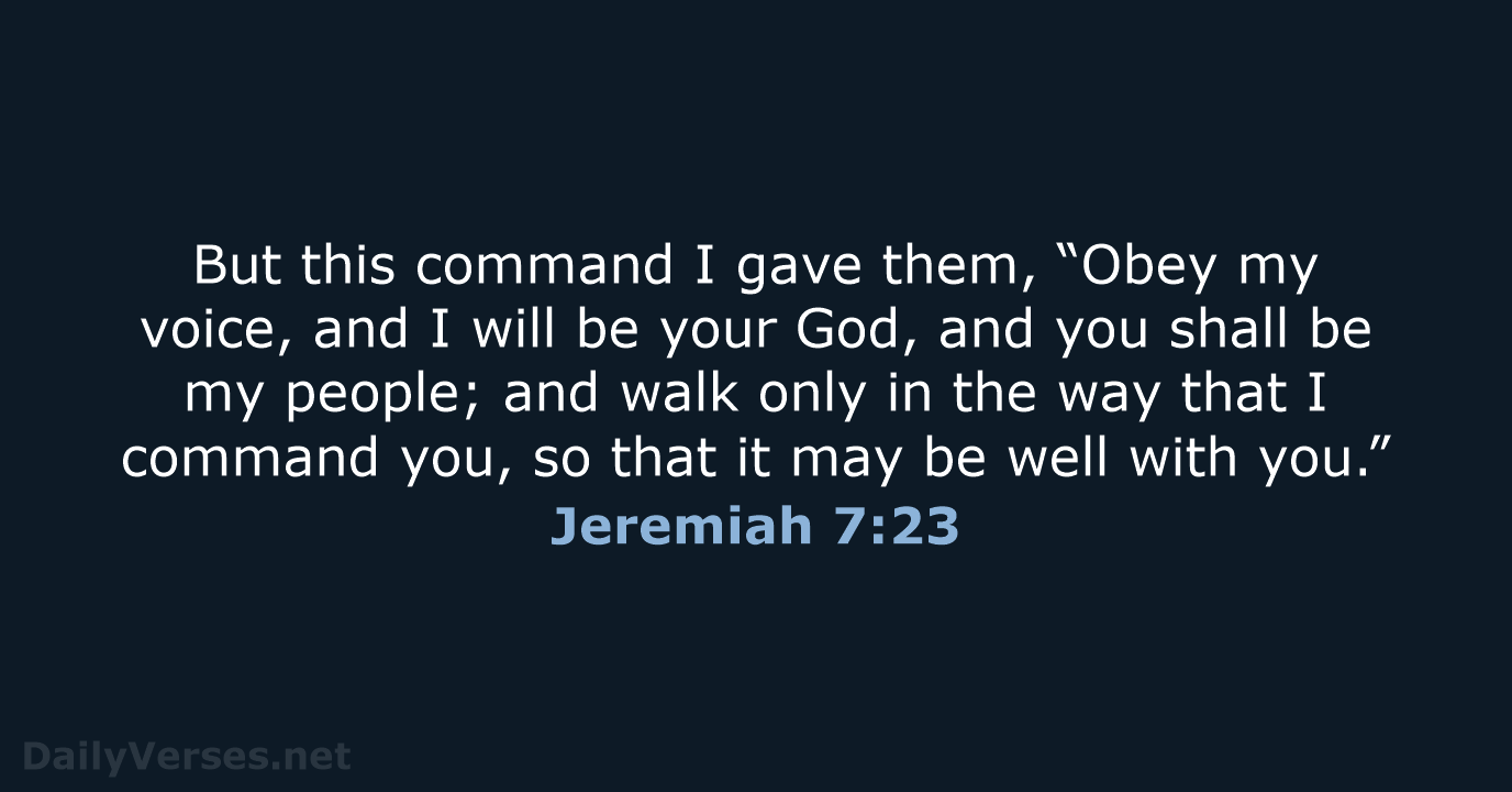 Jeremiah 7:23 - NRSV