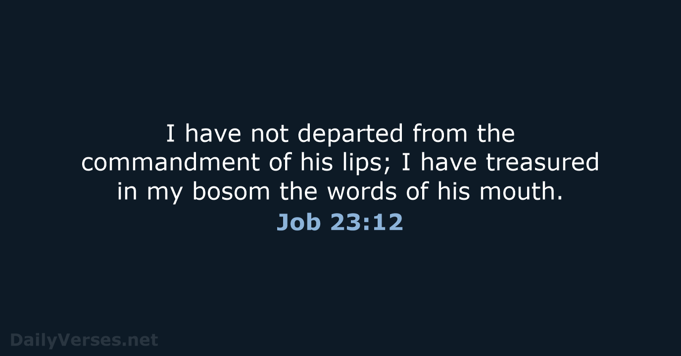 Job 23:12 - NRSV