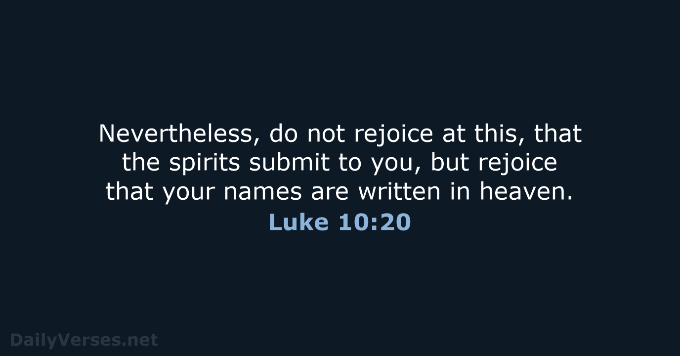 Luke 10:20 - NRSV