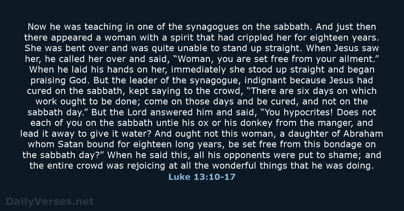 Luke 13 10 17 Bible Verse NRSV DailyVerses