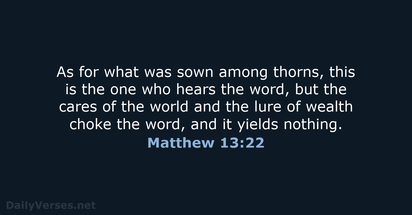 Matthew 13:22 - NRSV