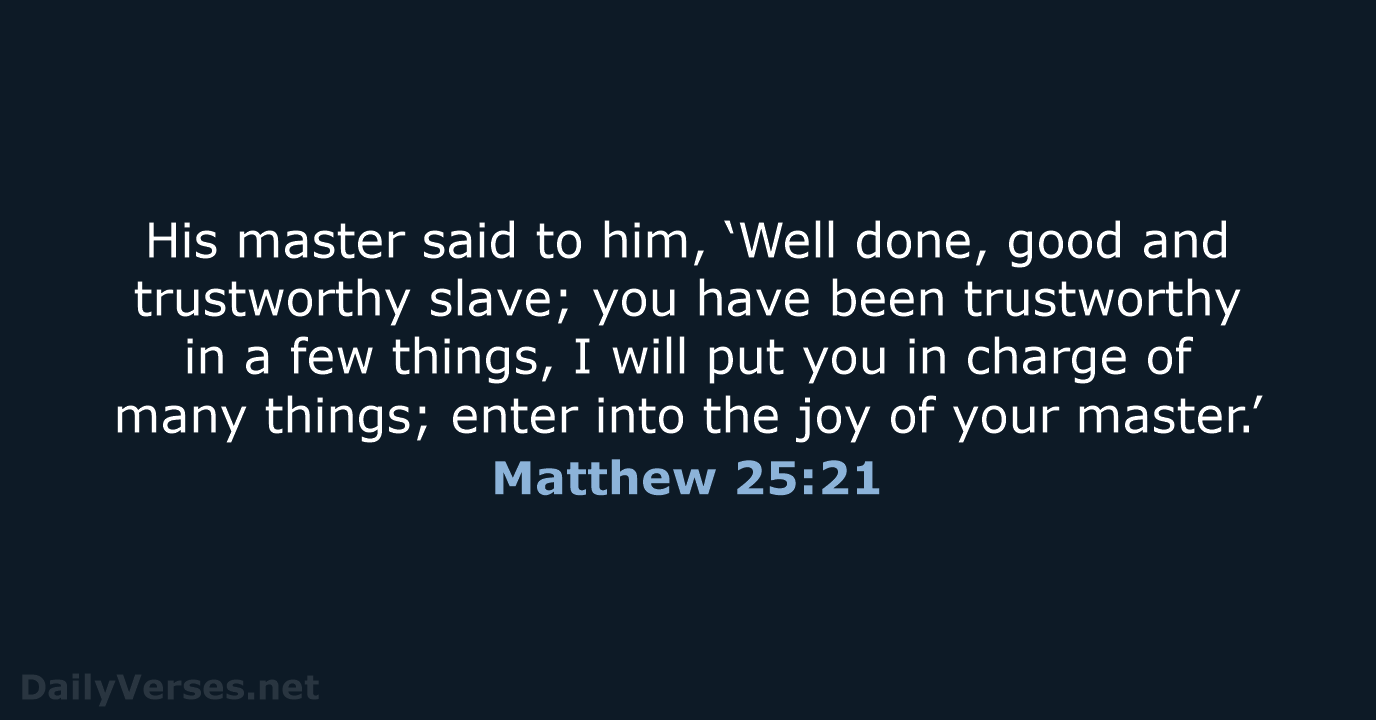 Matthew 25:21 - NRSV