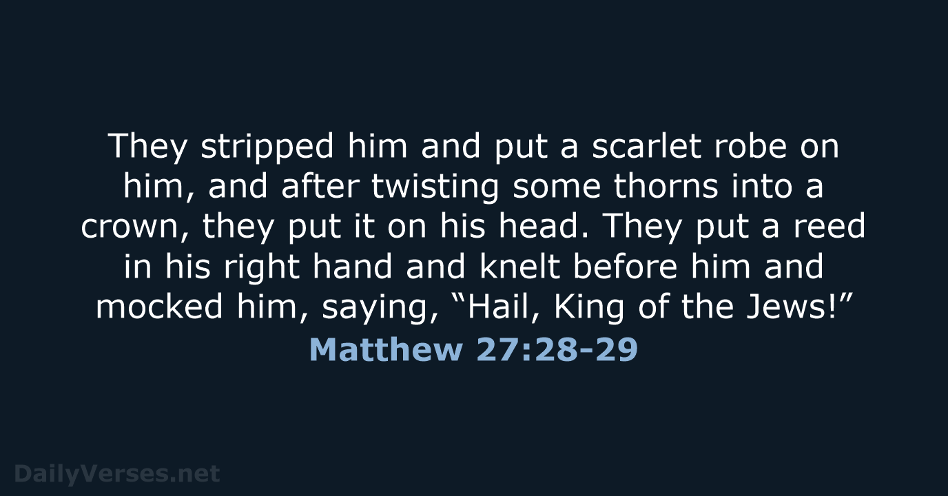 Matthew 27:28-29 - NRSV