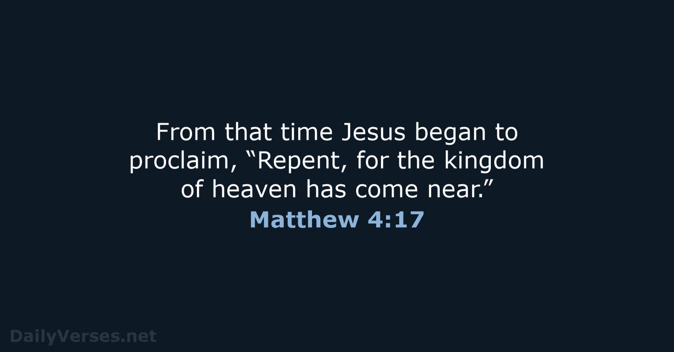 Matthew 4 17 Bible Verse NRSV DailyVerses