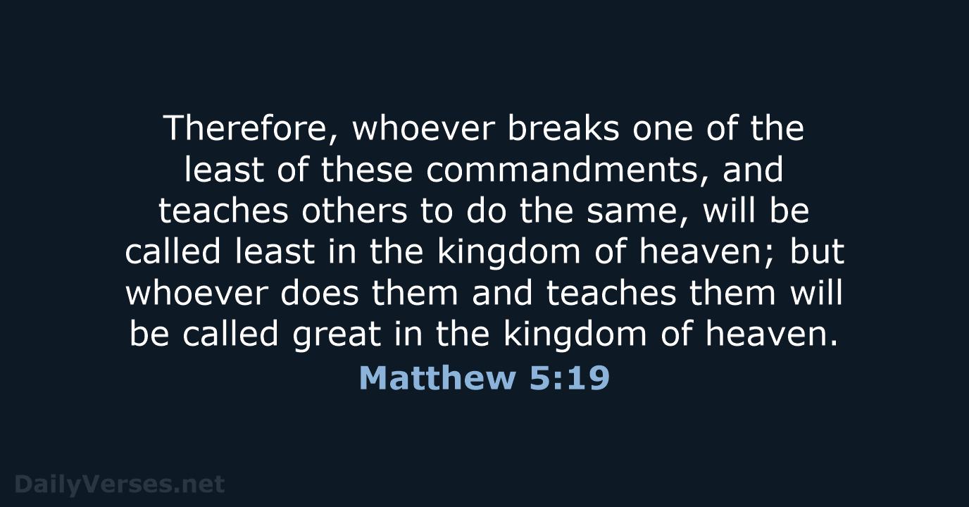 Matthew 5:19 - NRSV