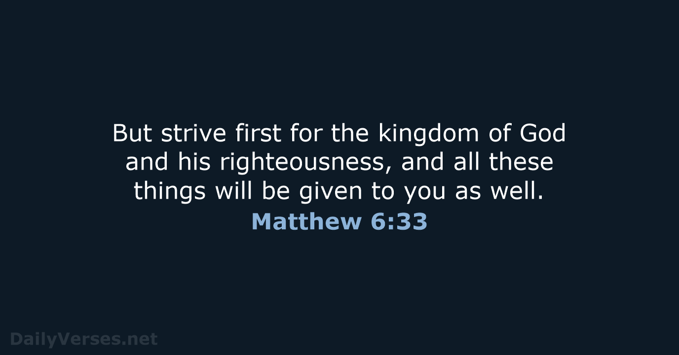Matthew 6:33 - NRSV