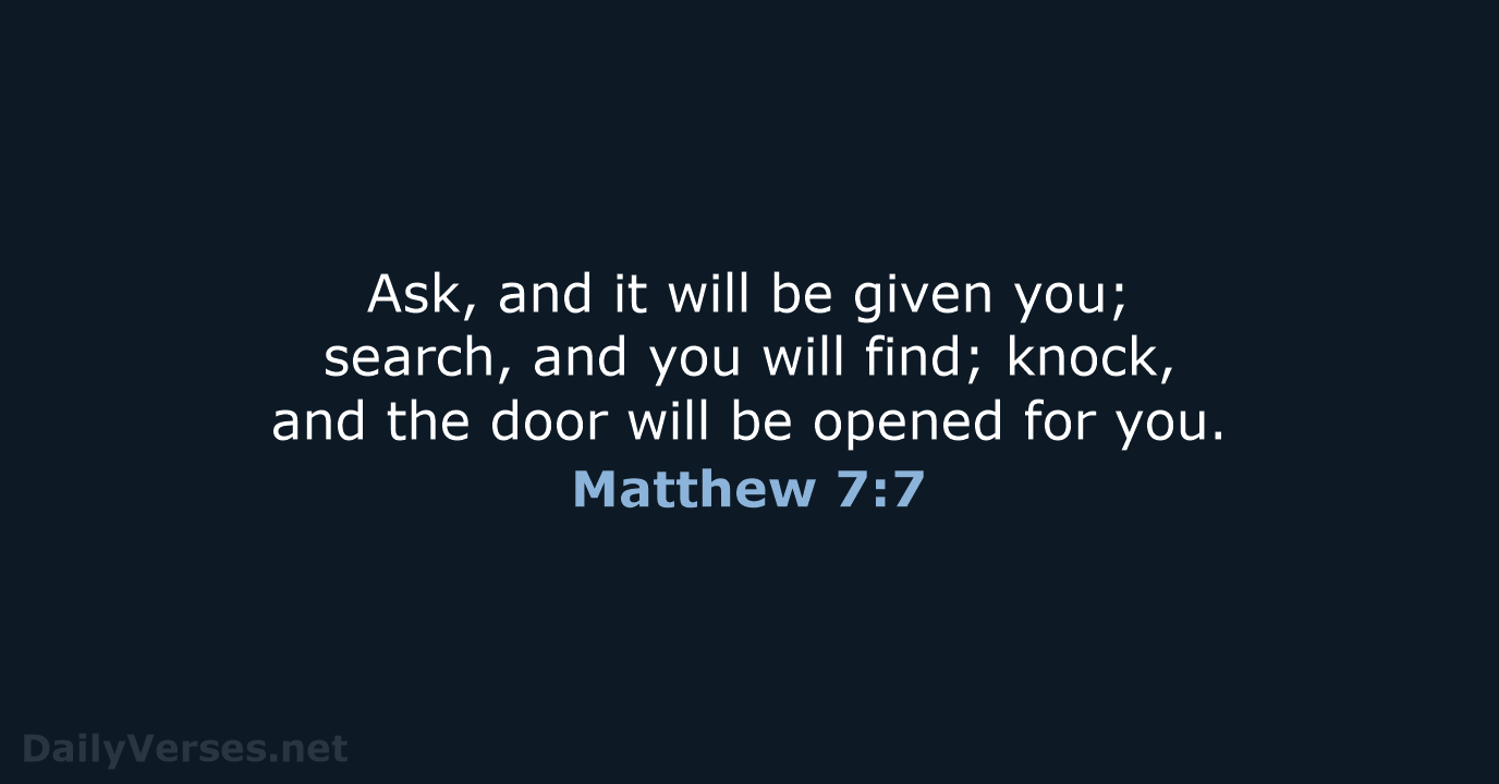 Matthew 7:7 - NRSV