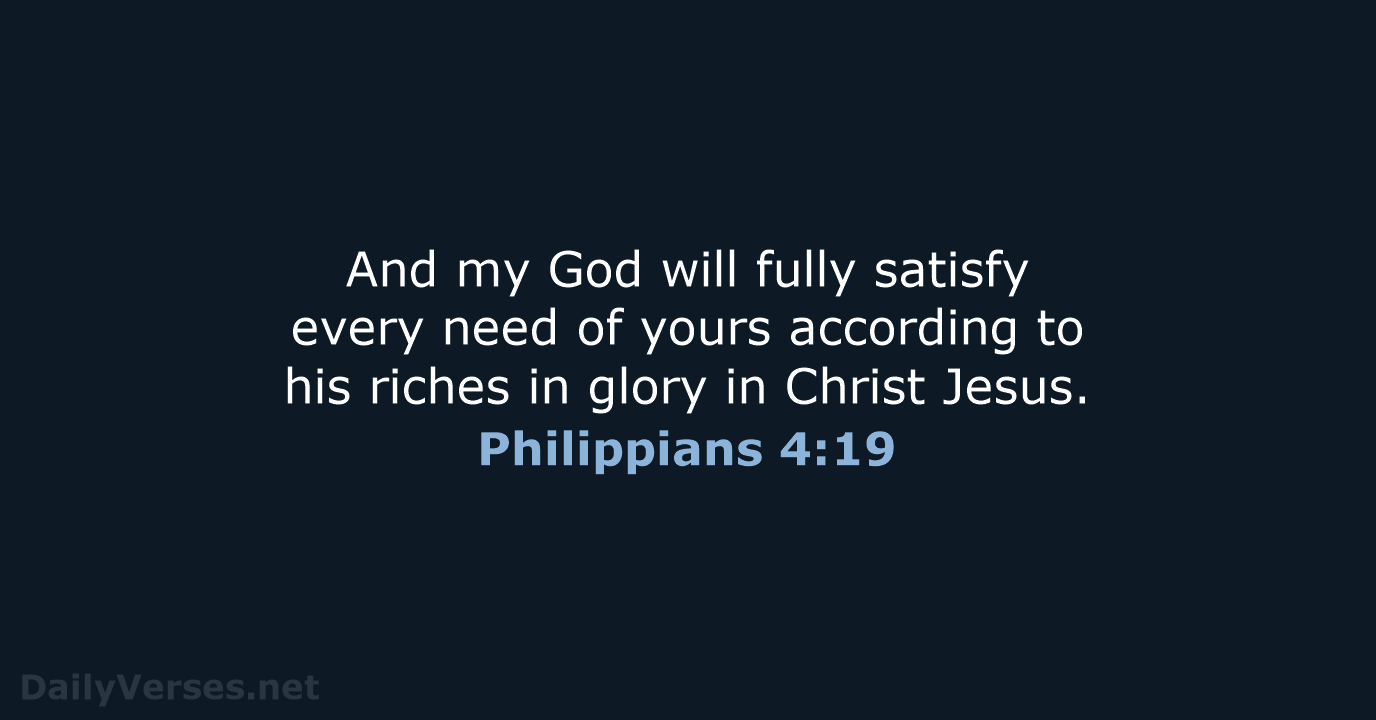 Philippians 4:19 - NRSV
