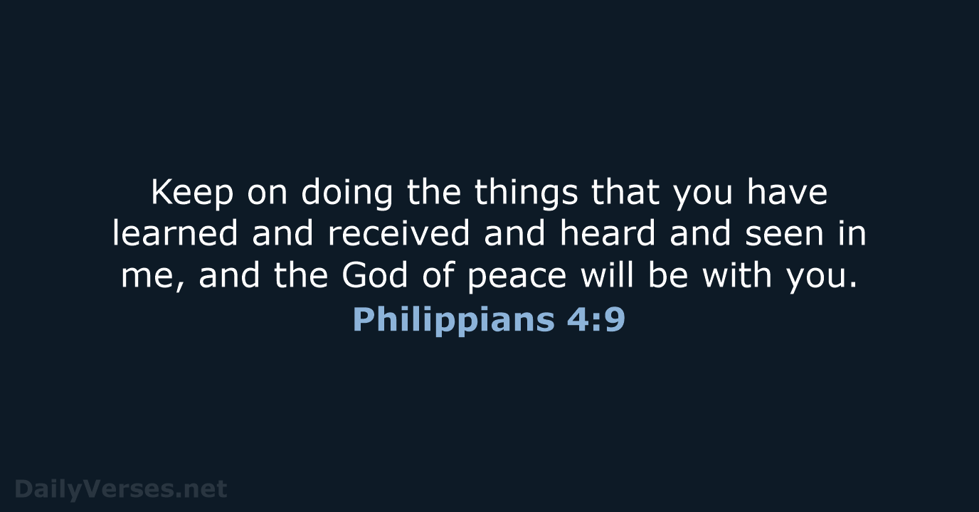 Philippians 4:9 - NRSV