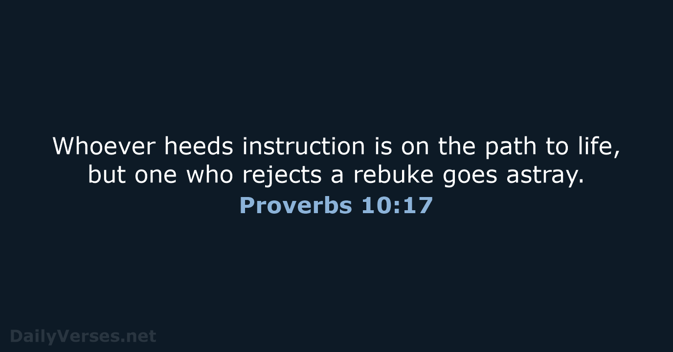 Proverbs 10:17 - NRSV