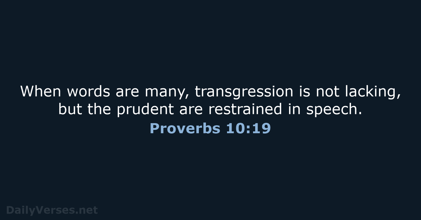 Proverbs 10:19 - NRSV