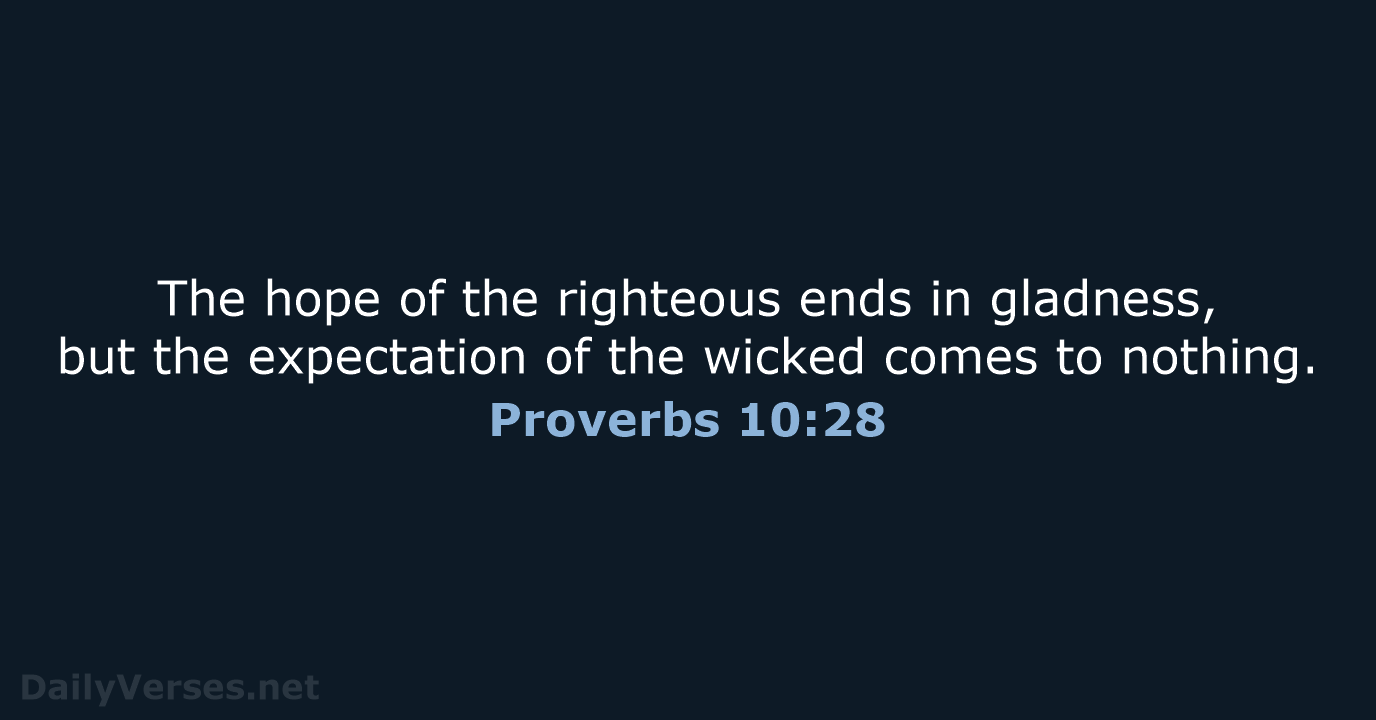 Proverbs 10:28 - NRSV