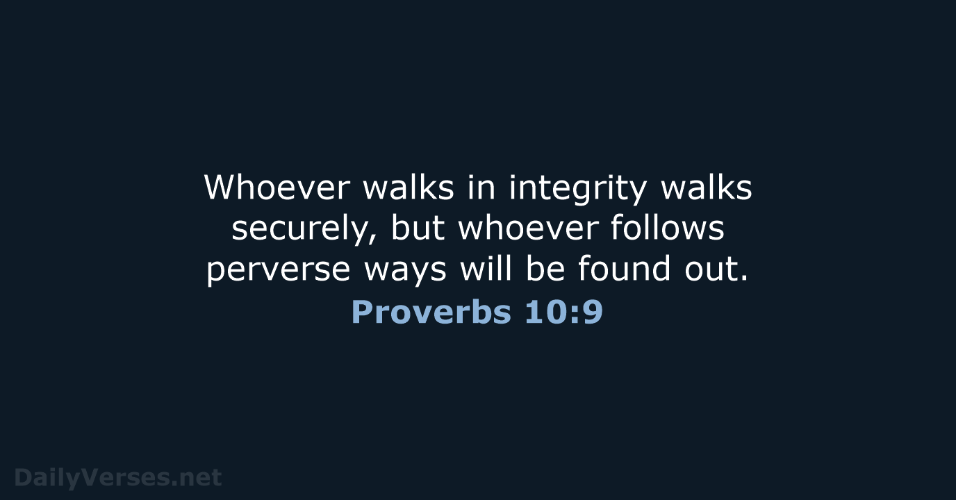Proverbs 10:9 - NRSV