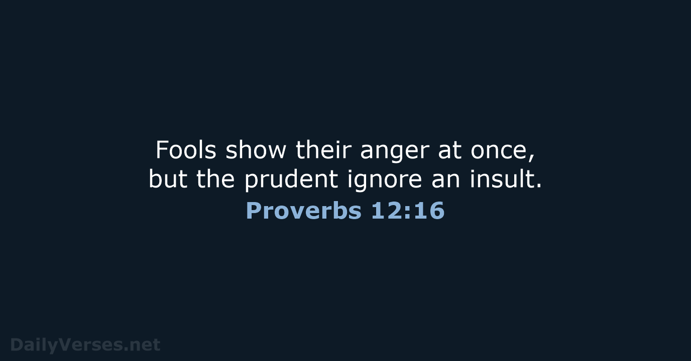 Proverbs 12:16 - NRSV