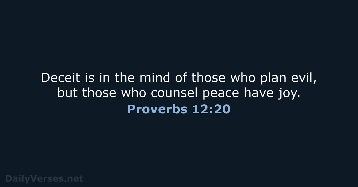Proverbs 12:20 - NRSV