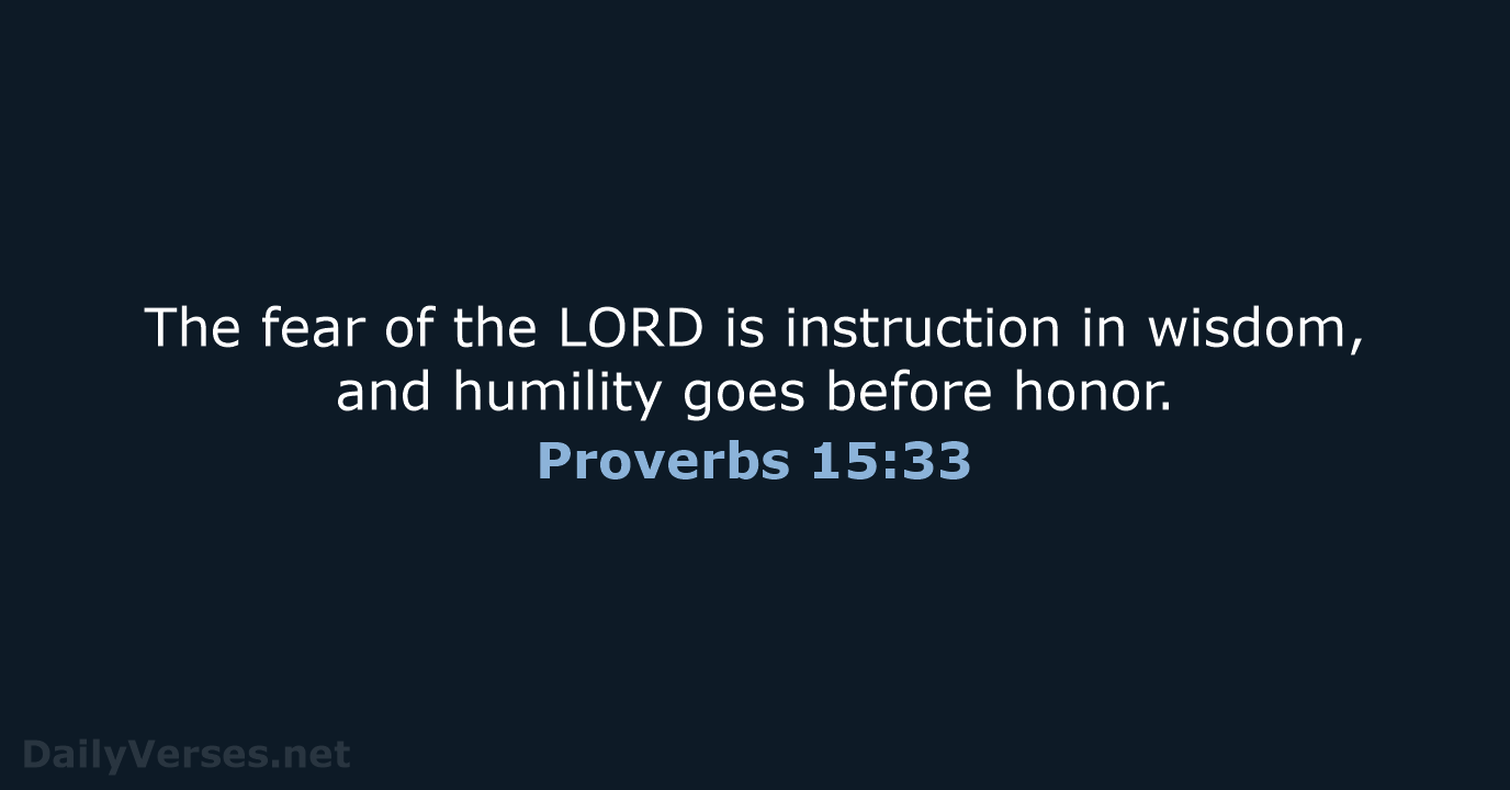 Proverbs 15:33 - NRSV