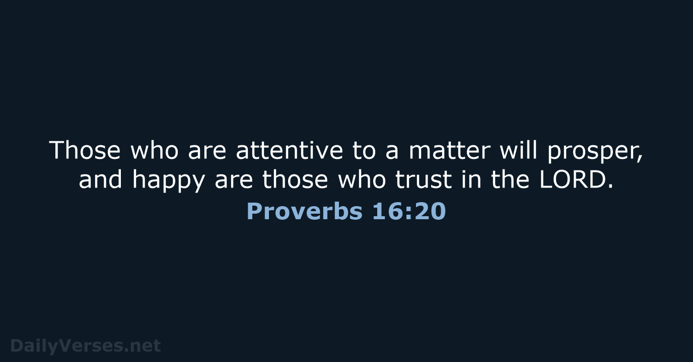 Proverbs 16:20 - NRSV