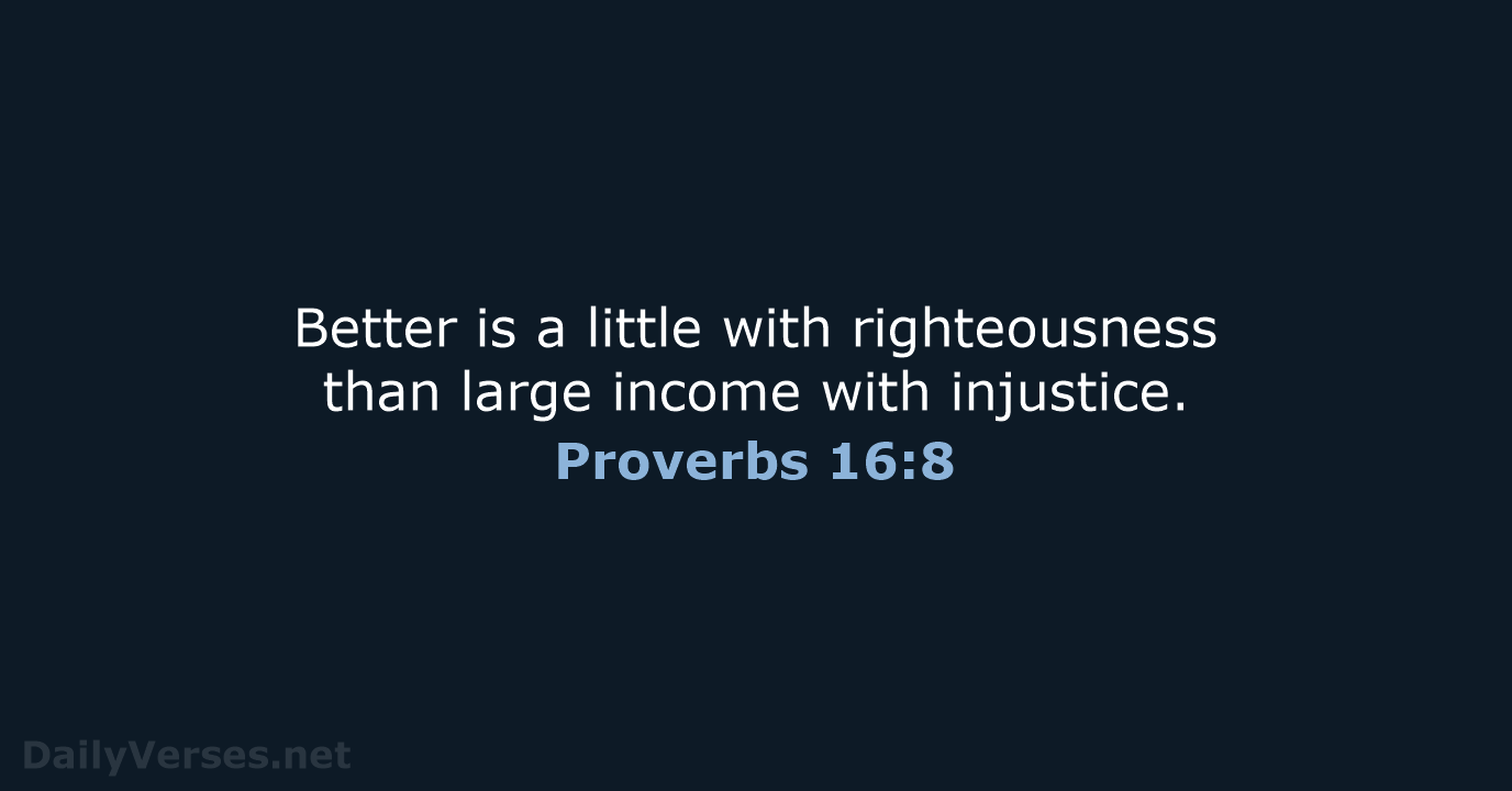 Proverbs 16:8 - NRSV