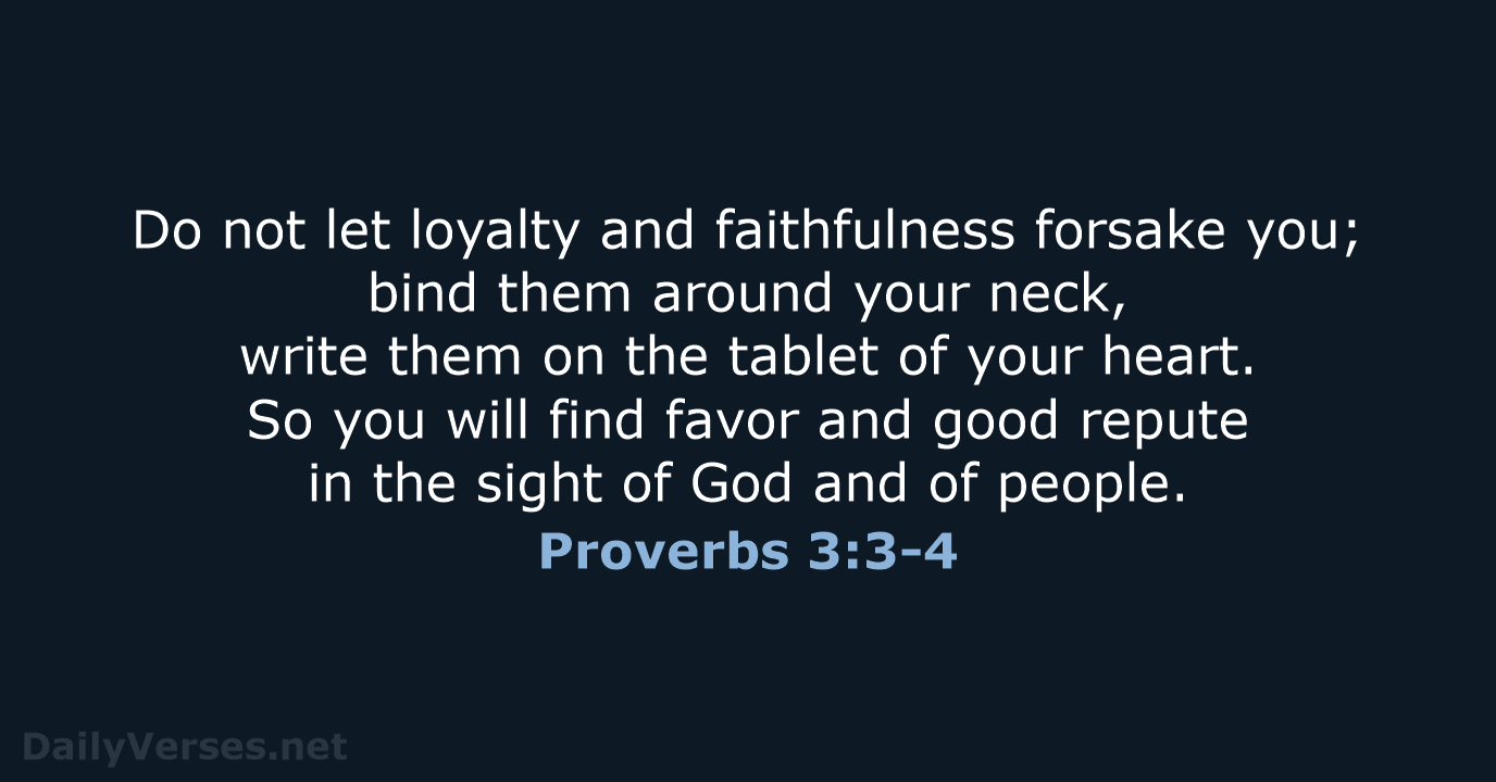 Proverbs 3:3-4 - NRSV