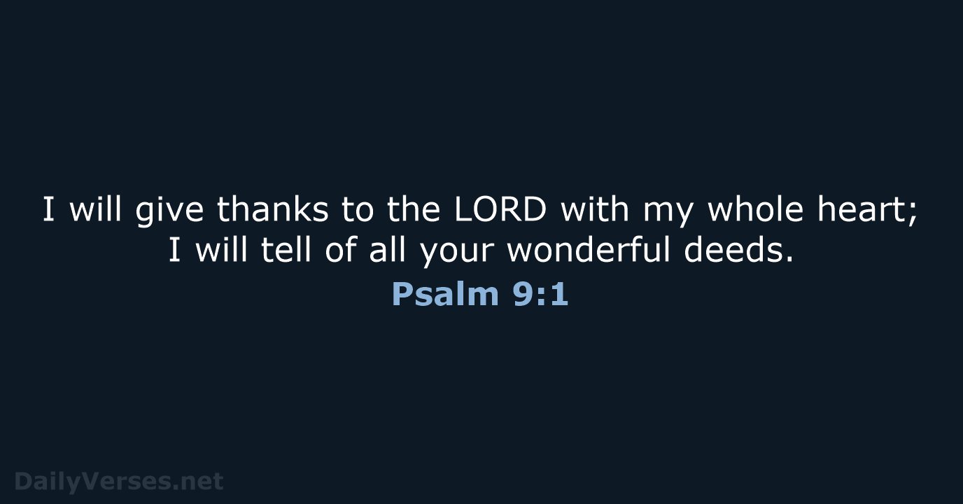 Psalm 9:1 - NRSV