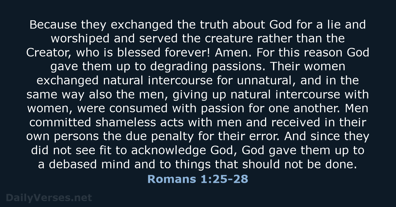 Romans 1:25-28 - NRSV
