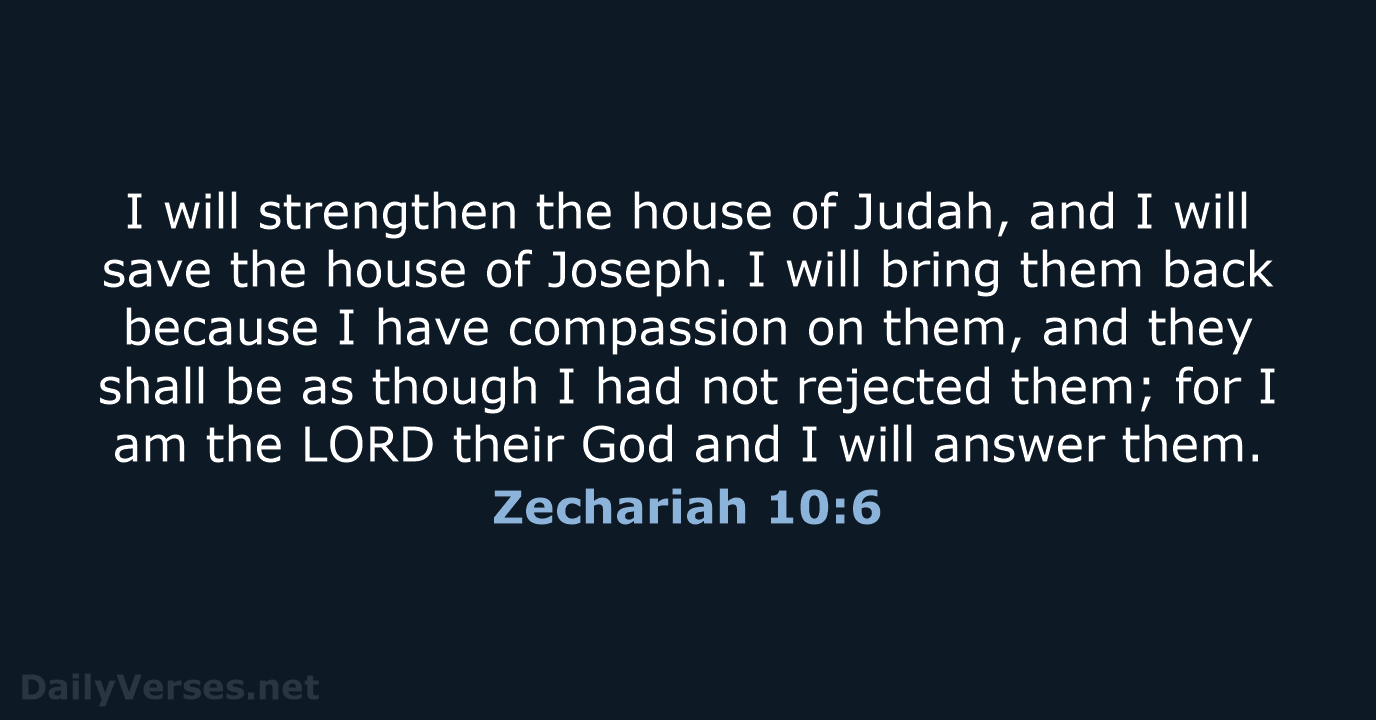 Zechariah 10:6 - NRSV