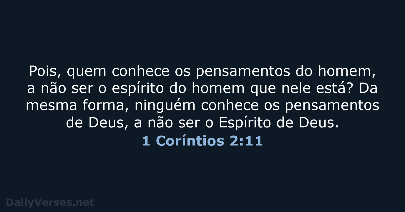 1 Coríntios 2:11 - NVI