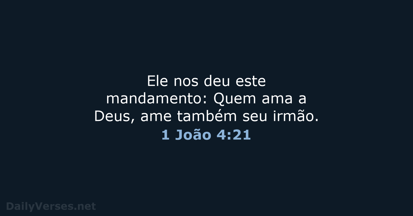 1 João 4:21 - NVI