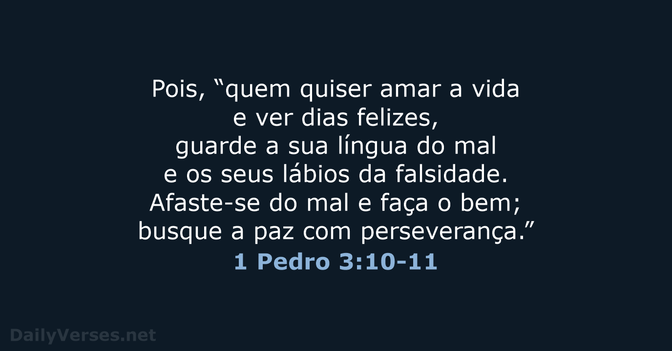 1 Pedro 3:10-11 - NVI