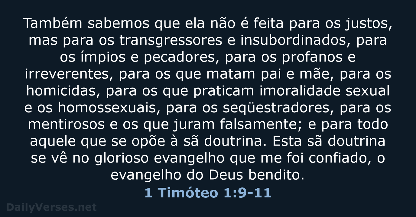 1 Timóteo 1:9-11 - NVI