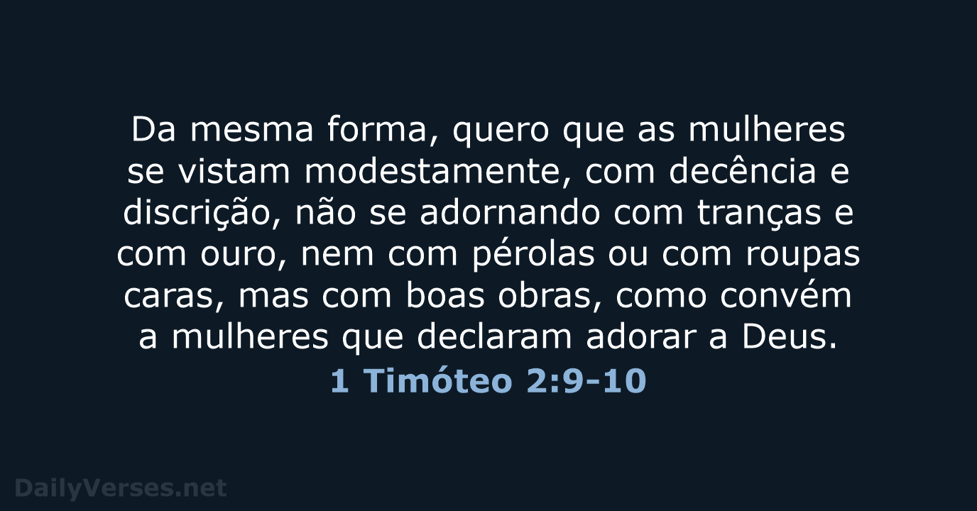 1 Timóteo 2:9-10 - NVI