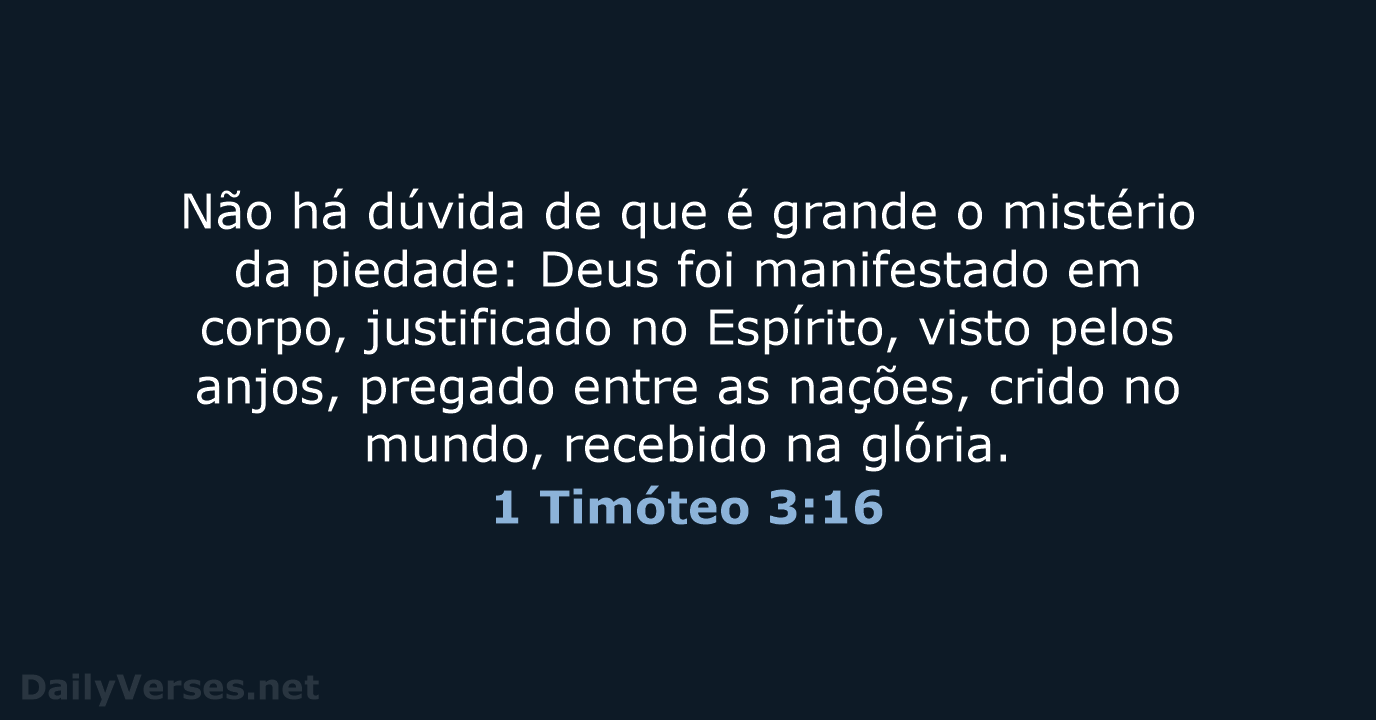 1 Timóteo 3:16 - NVI