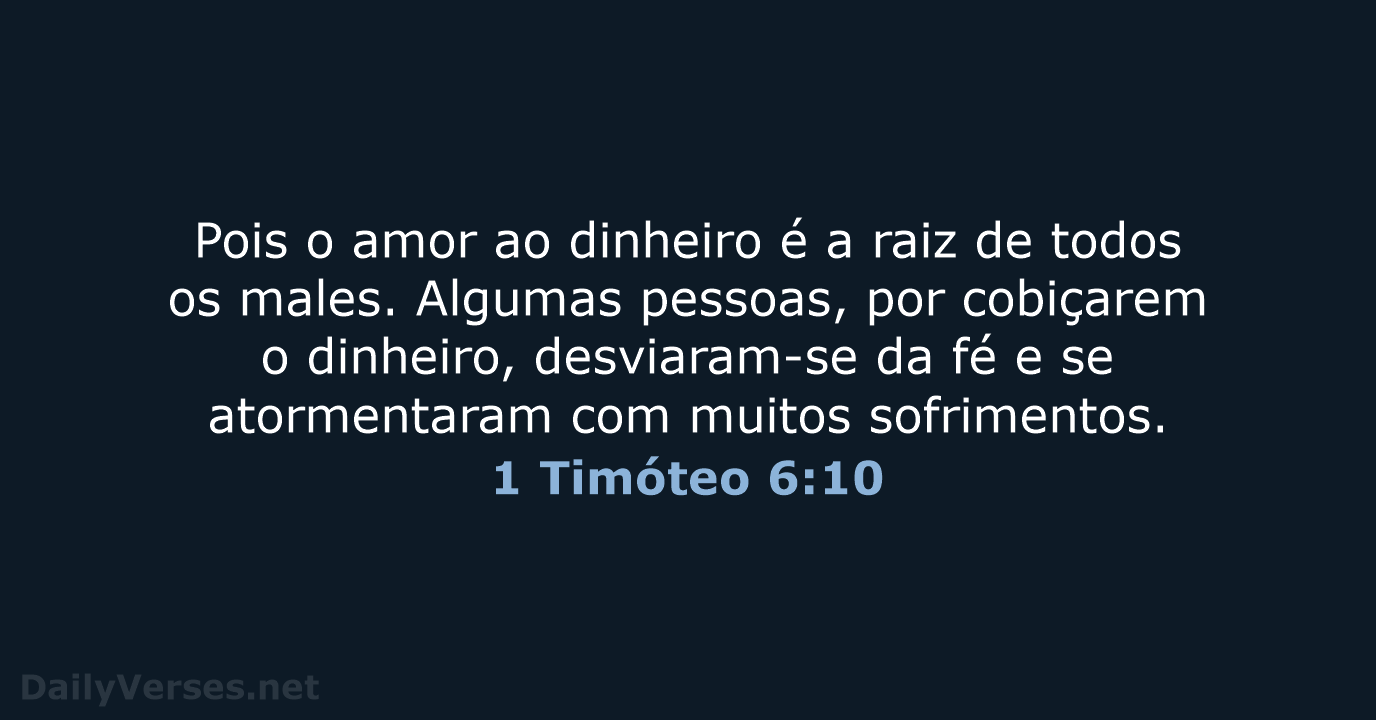 1 Timóteo 6:10 - NVI