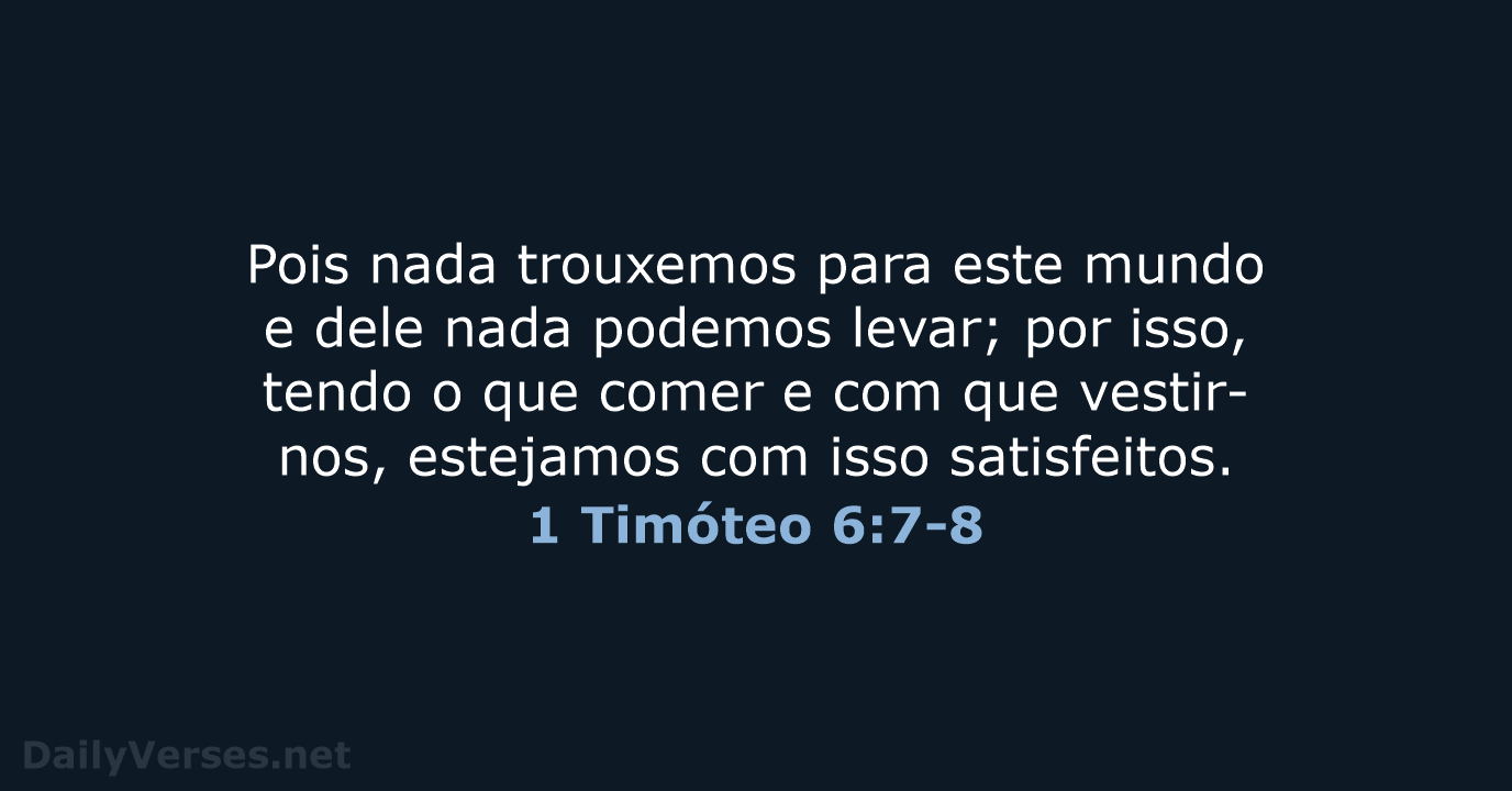 1 Timóteo 6:7-8 - NVI