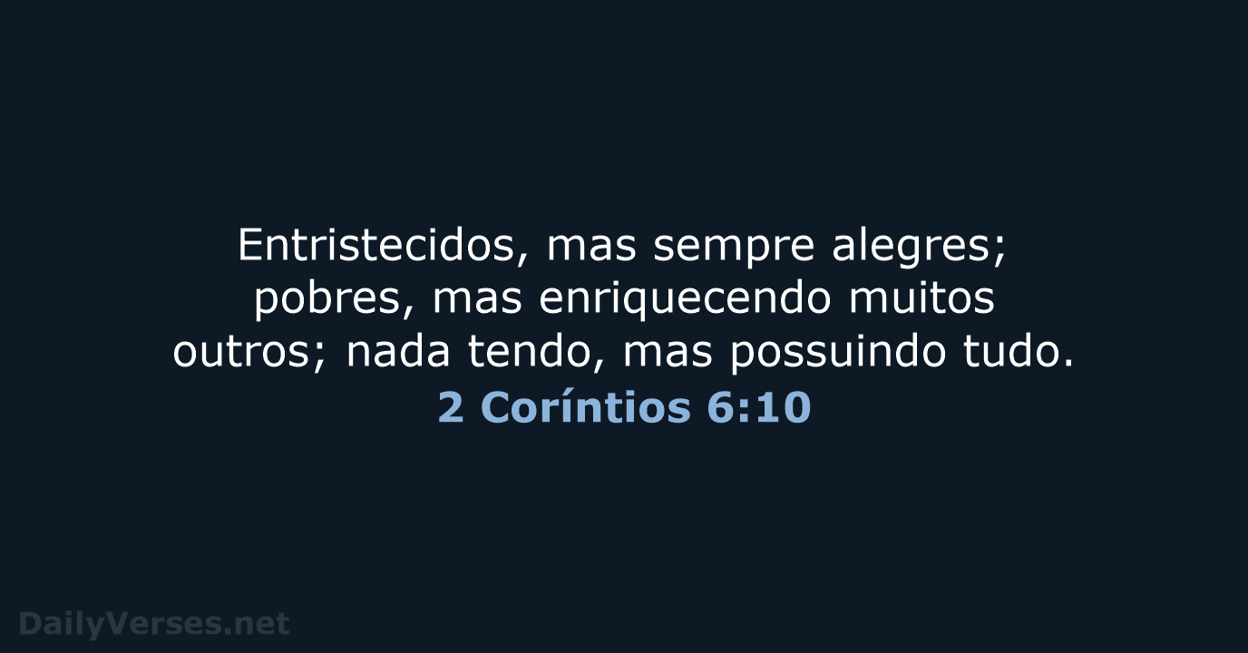 2 Coríntios 6:10 - NVI