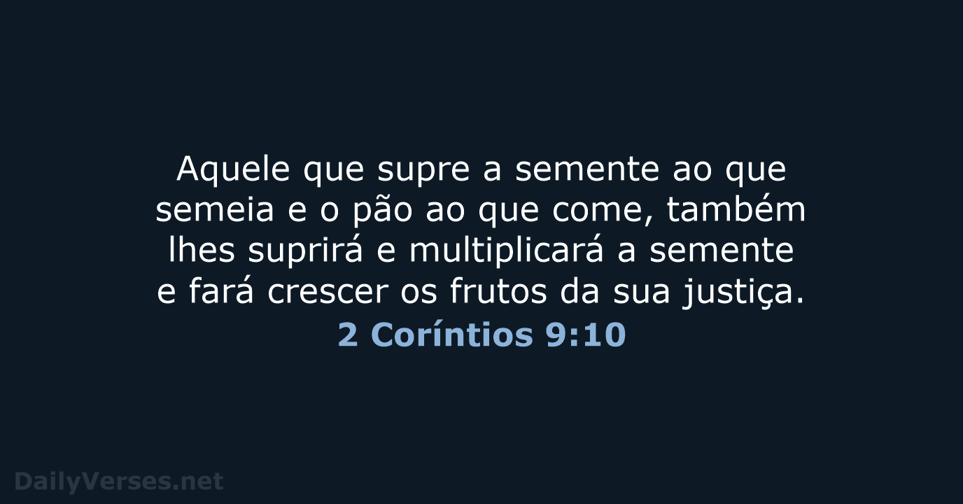 2 Coríntios 9:10 - NVI