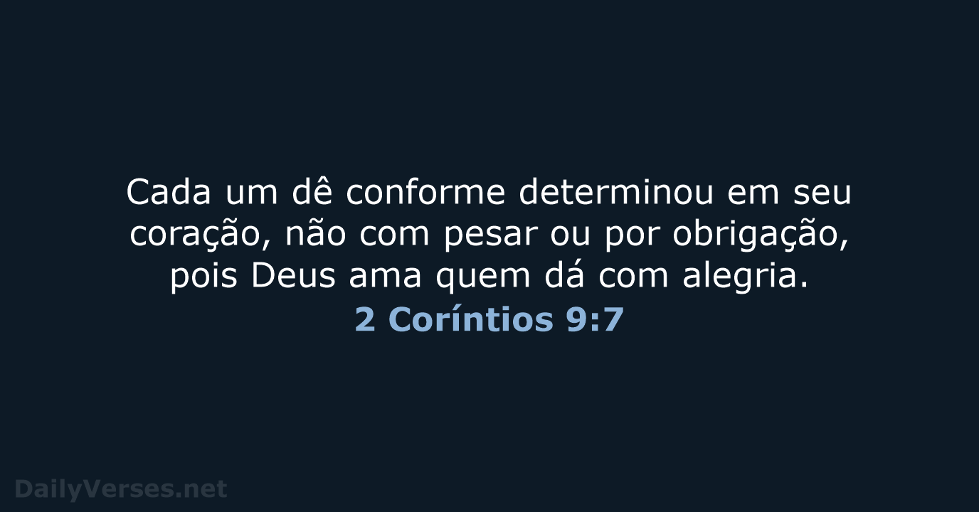 2 Coríntios 9:7 - NVI