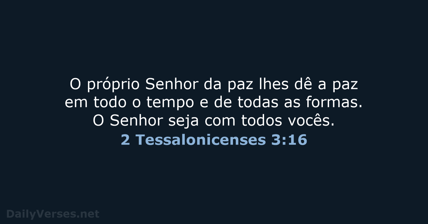 2 Tessalonicenses 3:16 - NVI