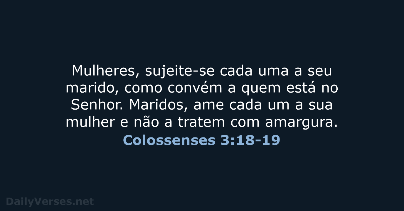 Colossenses 3:18-19 - NVI