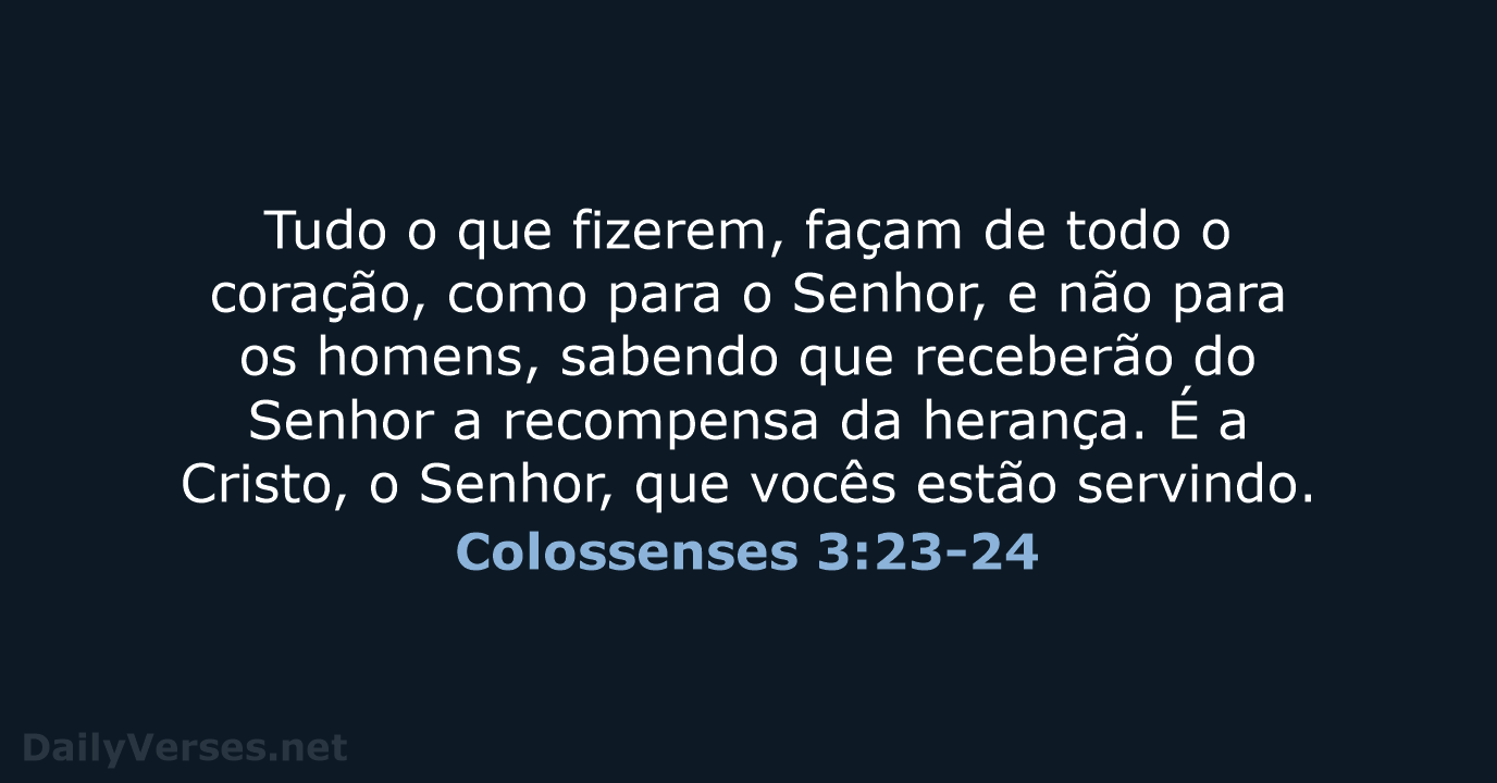 Colossenses 3:23-24 - NVI