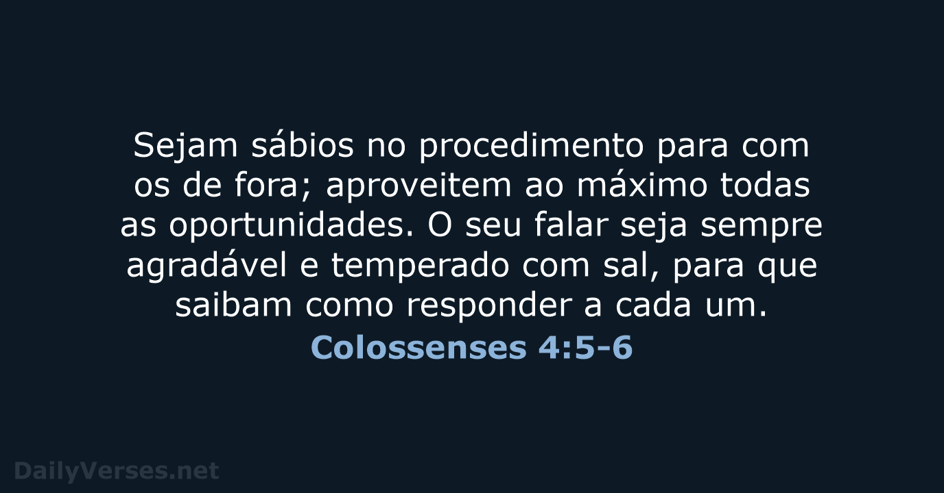 Colossenses 4:5-6 - NVI