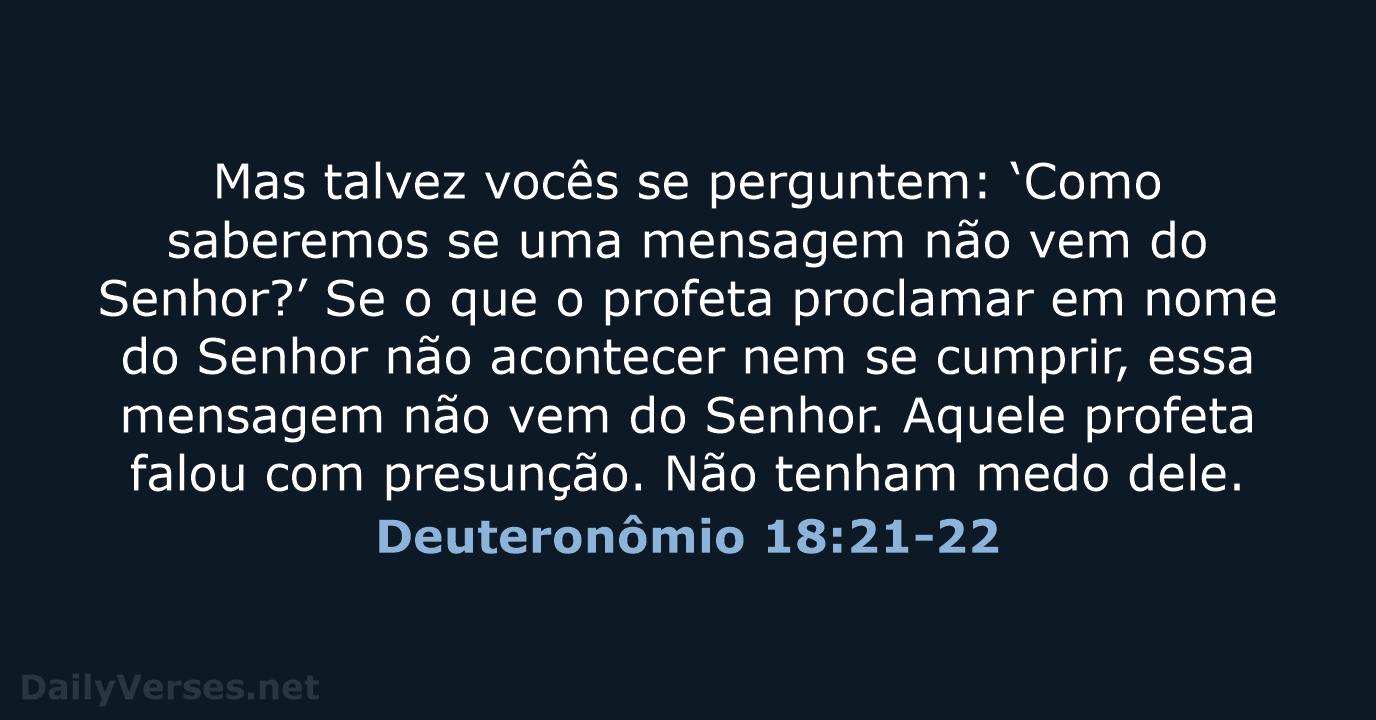 Deuteronômio 18:21-22 - NVI