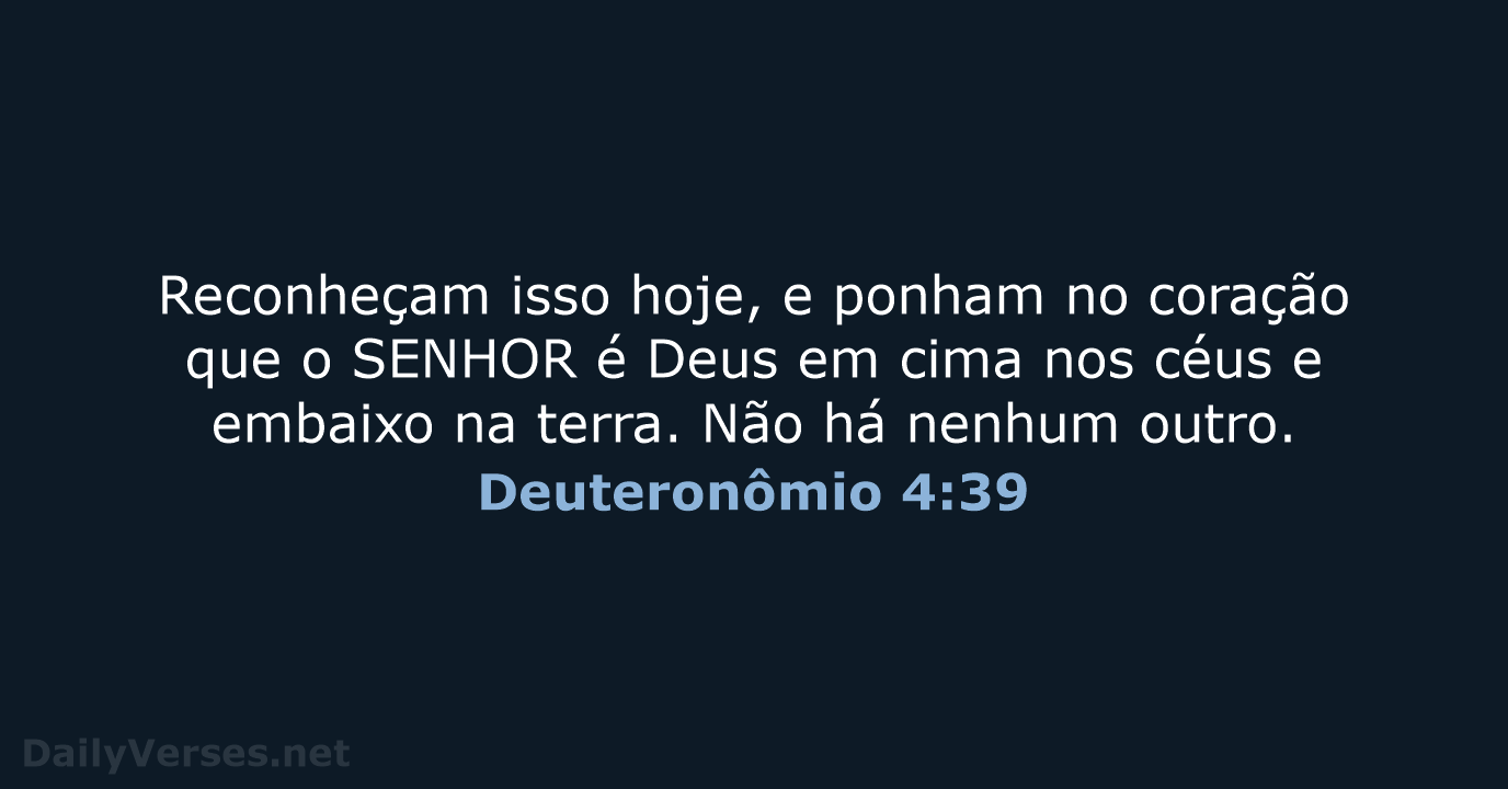 Deuteronômio 4:39 - NVI