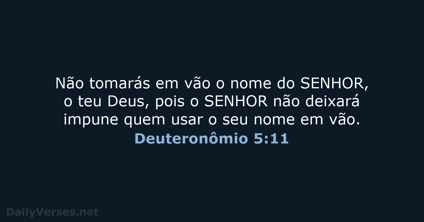 Deuteronômio 5:11 - NVI