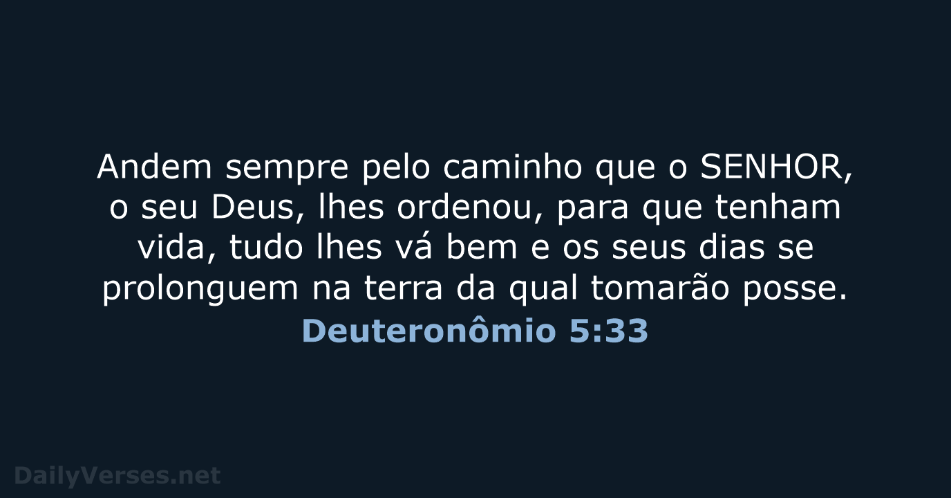 Deuteronômio 5:33 - NVI