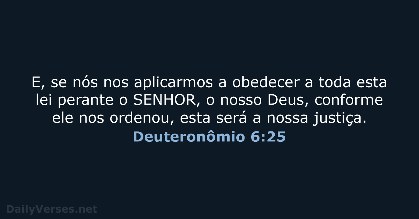 Deuteronômio 6:25 - NVI