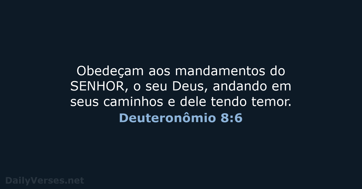 Deuteronômio 8:6 - NVI